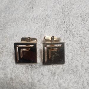 Gold and Silver Square Cufflinks
